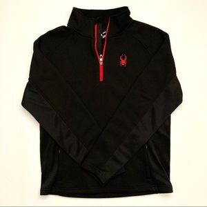 Spyder Men’s 1/4 Zip Black Fleece Lined Pockets M